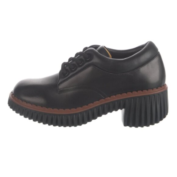 NEW 4CCCCEES Leather Plita Cita Heeled Loafers in black for women 825 10m5 - Picture 1 of 7